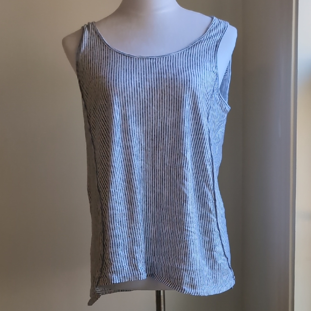 Cynthia Rowley 100% Linen Striped Tank